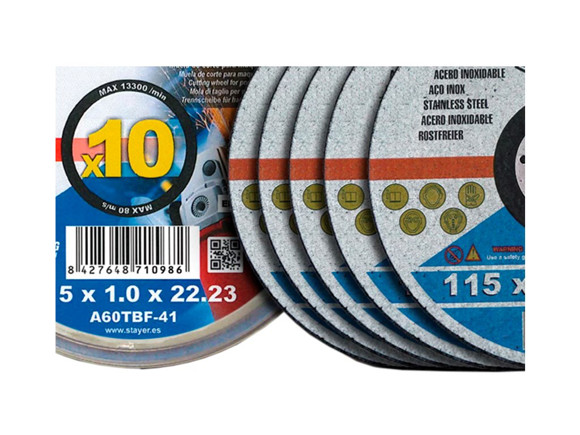 Imagen de LATA CON 10 DISCOS DE CORTE  115X1X22MM