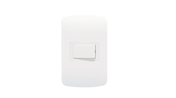 Imagen de CONJUNTO PLAQUETA + INTERRUPTOR UNIPOLAR BLANCO