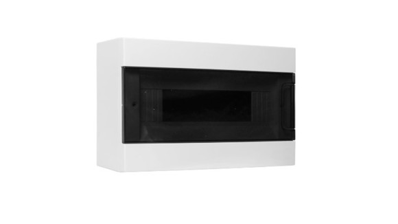 Imagen de TABLERO EXTERIOR 12 MODULOS BASE BLANCA Y TAPA TRANSP.HUMO