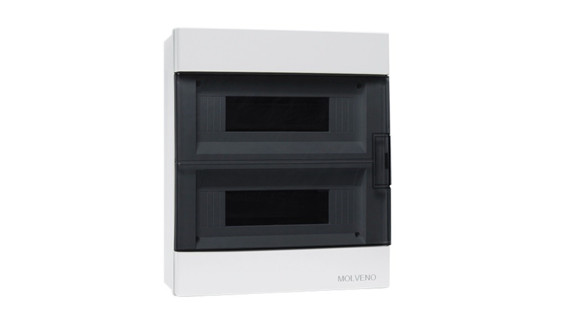 Imagen de TABLERO EXTERIOR 24 MODULOS BASE BLANCA Y TAPA TRANSP.HUMO