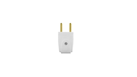 Imagen de FICHA MACHO PRENSA BLANCA 2 EN LINEA 10AMP