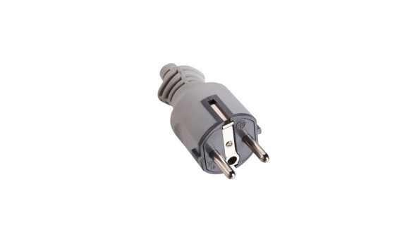 Imagen de FICHA MACHO GOMA NEGRA/GRIS SCHUKO 16AMP
