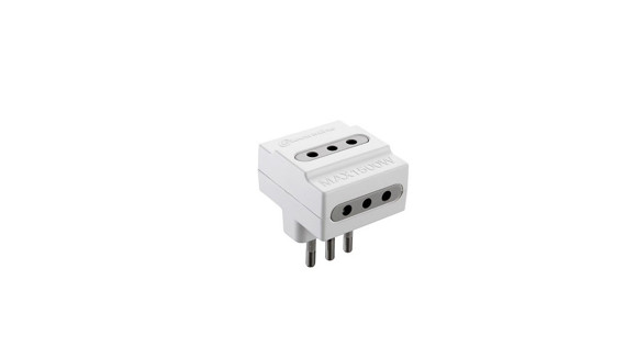 Imagen de ADAPTADOR BLANCO TRES EN LINEA A 3 TRES EN LINEA 10AMP