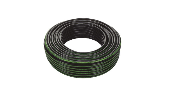 Imagen de ROLLO 100 MTS MANGUERA PEBD 3/4"X1,80MM NEGRA-RAYA VERDE