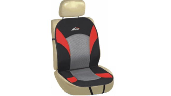 Imagen de CUBRE ASIENTO INDIVIDUAL CON TELA ACOLCHADA ROJA NEGRA GRIS