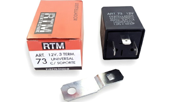 Imagen de FLASHER ELECTRONICO UNIVERSAL 12V 3 TERMINALES CON SOPORTE