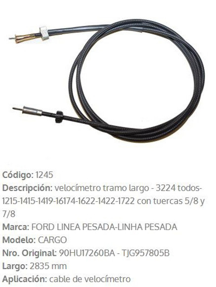 Imagen de CABLE CUENTA KILOMETRO FORD CARGO 1622 2835MM