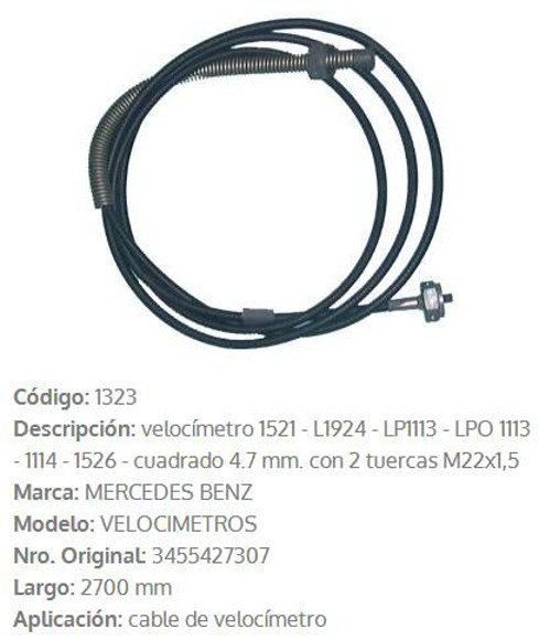Imagen de CABLE CUENTA KILOMETRO MERCEDES BENZ OMNIBUS 2770MM