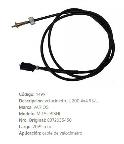 Imagen de CABLE CUENTA KILOMETRO MITSUBISHI L200 2070MM