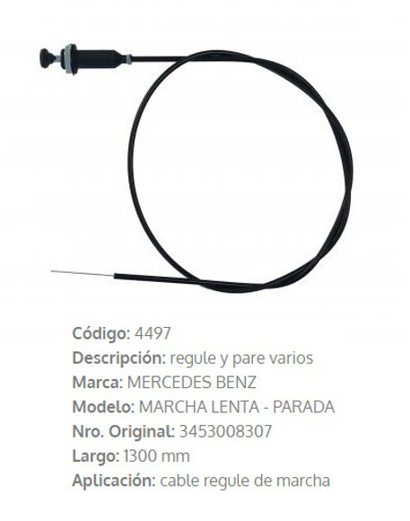 Imagen de CABLE ESTRANGULADOR MERCEDES BENZ CAMION/OMNIBUS 1300MM
