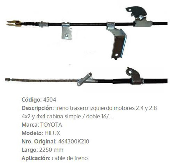 Imagen de CABLE DE EMBRAGUE VW SANTANA 2.0 940MM