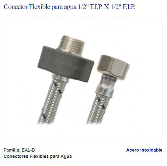 Imagen de COLILLA 1/2" MACHO/HEMBRA 100CM
