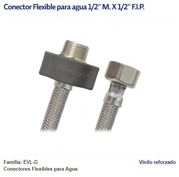 Imagen de COLILLA MALLA VINILO 1/2"X1/2" MACHO/HEMBRA 70CM