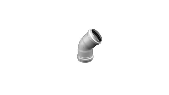 Imagen de CONEXION CODO 45° HH 40MM PVC JUNTA ELASTICA