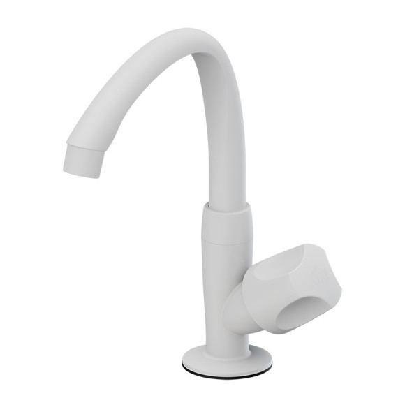 Imagen de CANILLA COCINA BLANCA PLASTICA ALTA DE MESA 1/2" ORBE