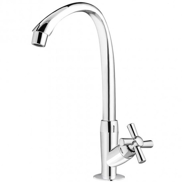 Imagen de CANILLA COCINA CROMADA PLASTICA ALTA DE MESA 1/2" CROSS