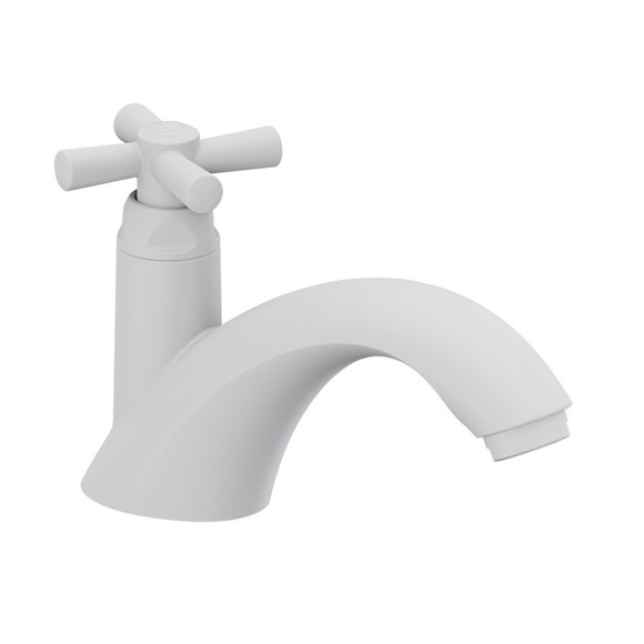 Imagen de CANILLA BAÑO BLANCA PLASTICA BAJA DE MESA 1/2" CROSS