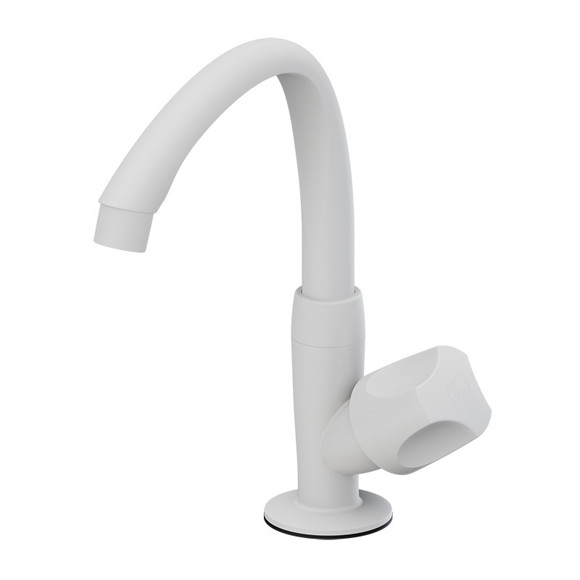 Imagen de CANILLA BAÑO BLANCA PLASTICA ALTA DE MESA 1/2" ORBE