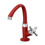 Imagen de CANILLA BAÑO ROJA/CROMADA PLASTICA BAJA DE MESA 1/2" CROSS