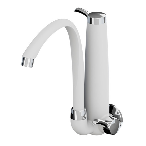 Imagen de CANILLA DE PARED CON PURIFICADOR BLANCA/CROMADA