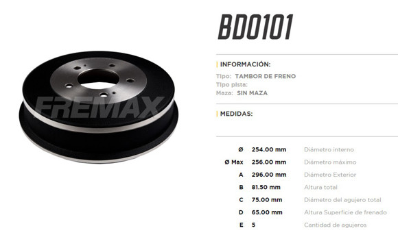 Imagen de CAMPANA DE FRENO HYUNDAI H100 1995-2000