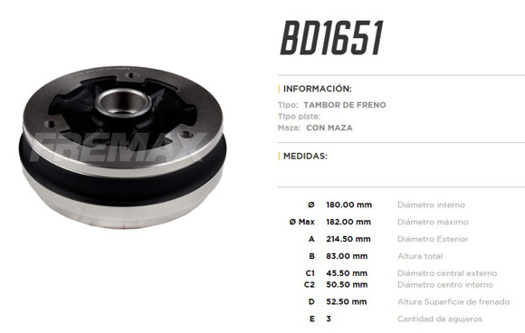 Imagen de CAMPANA DE FRENO FORD CORCEL/BELINA/DEL REY C/MAZA