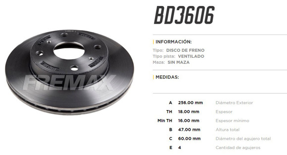 Imagen de DISCO DE FRENO CHEVROLET N300 2012-