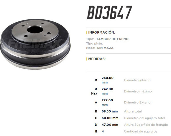 Imagen de CAMPANA FRENO TRAS GM N300 2012. . .
