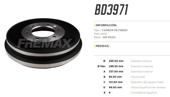 Imagen de CAMPANA DE FRENO CHEVROLET S10 2.8 2012-