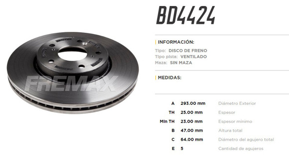 Imagen de DISCO DE FRENO HONDA HR-V/HRV 1.8 2015-