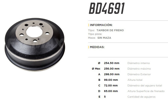 Imagen de CAMPANA DE FRENO FIAT DUCATO