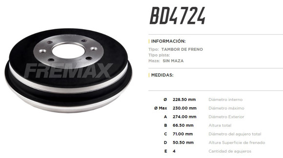 Imagen de CAMPANA DE FRENO CITROEN BERLINGO/ PEUGEOT PARTNER/306SW 406