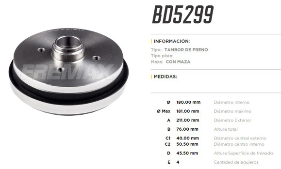 Imagen de CAMPANA DE FRENO W GOL GEN V 2008-