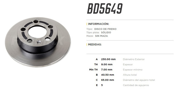 Imagen de DISCO FRNO. TRAS VENT VW VIRTUS/T-CROSS/POLO 1.0TSI 18. . .