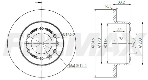 Imagen de DISCO DE FRENO TRASERO HYUNDAI H350 2.5 2015. . . 316MM
