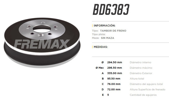 Imagen de CAMPANA DE FRENO VW AMAROK 2.0TDI 2010-