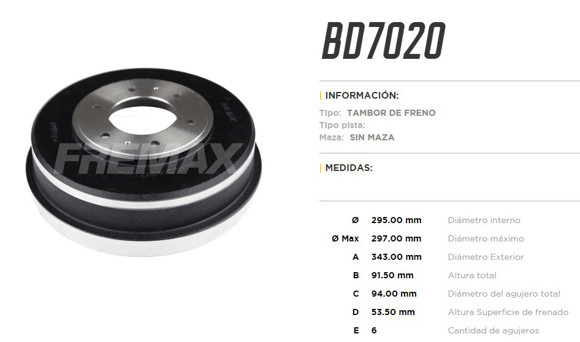 Imagen de CAMPANA DE FRENO MITSUBISHI L200 TRITON 2008-2016