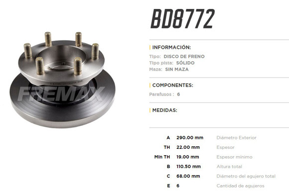 Imagen de DISCO DE FRENO IVECO DAILY 35.8/35.10/35.12/40.10/49.12