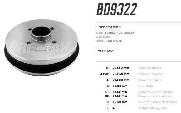 Imagen de CAMPANA FRENO TRAS RENAULT MEGANE 1995. . . NISSAN MICRA/