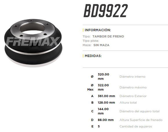 Imagen de CAMPANA FRENO DEL DAIHATSU DELTA 2005. . .