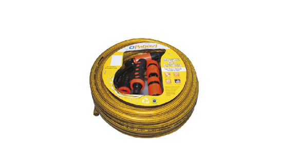 Imagen de CONJUNTO 30 MTS MANGUERA ORO 1/2"X2,5MM C/PISTOLA DE AGUA