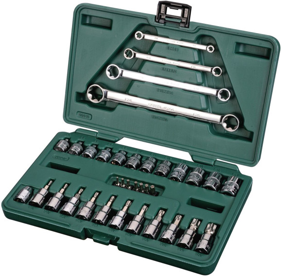 Imagen de JUEGO 35 HERRAMIENTAS TORX  1/4" Y 3/8"