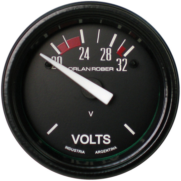 Imagen de VOLTIMETRO 24V ESCALA: 20-32V FONDO NEGRO DIAMETRO: 52MM