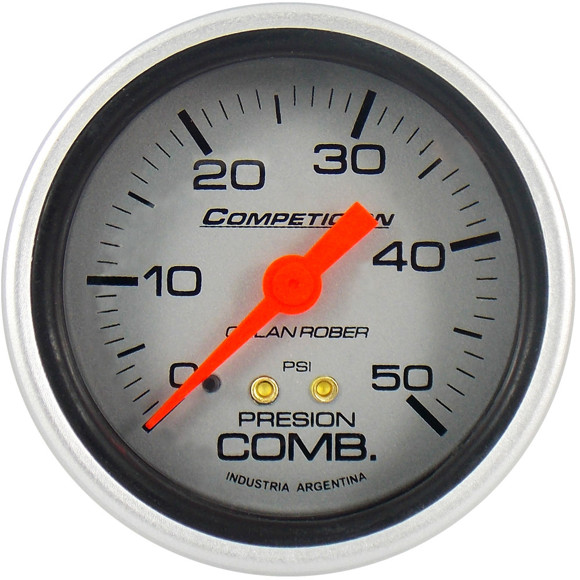 Imagen de MANOMETRO PRESION COMBUSTIBLE ESCALA: 0-50 PSI  FONDO GRIS