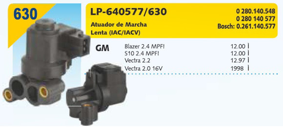 Imagen de ACTUADOR DE MARCHA LENTA CHEVROLET BLAZER/S10 2.4MPFI 2000