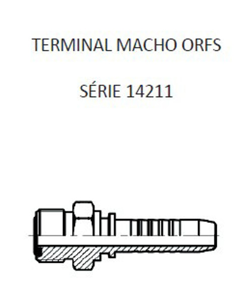 Imagen de MACHO RECTO 1"ORFS X 14F 10 MANG. 5/8" PLANO C/ORRING