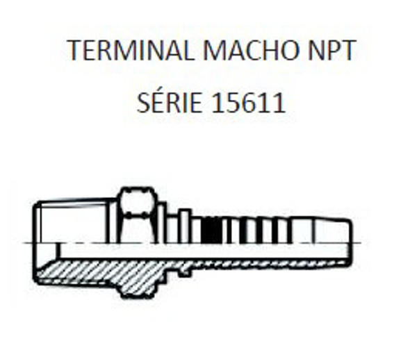 Imagen de MACHO RECTO 3/4" NPT X 14F 12 MANG. 3/4" CONICO