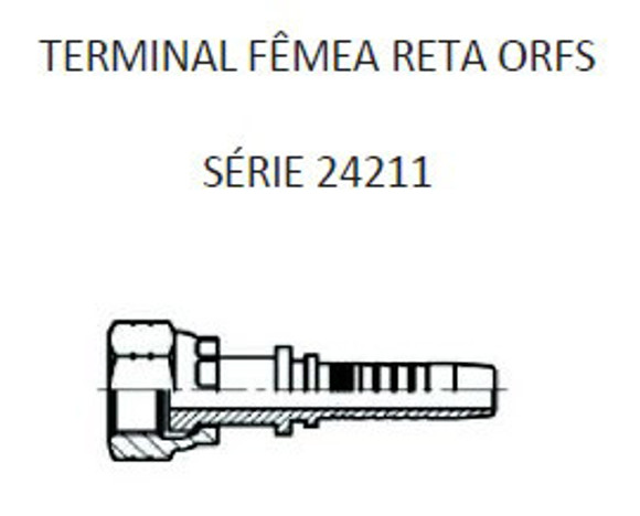 Imagen de HEMBRA RECTO 1" ORFS X 14F 08 MANG.1/2" PLANO C/ORRING