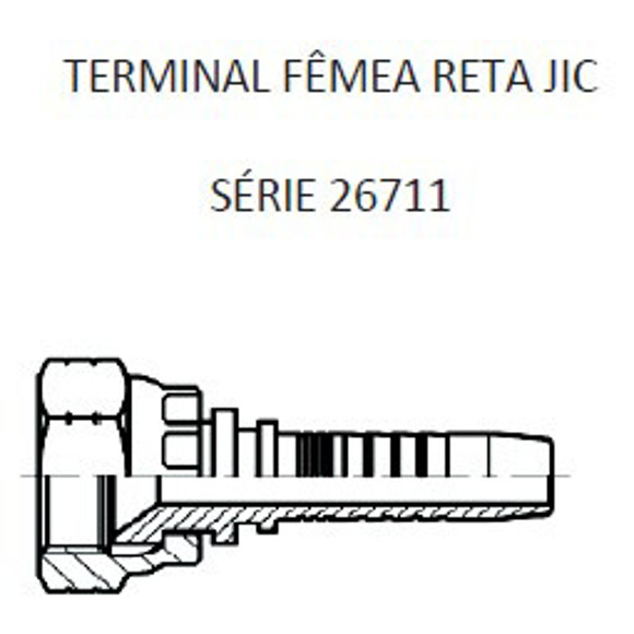 Imagen de HEMBRA RECTO JIC 3/4" UNF X 16F 08 MANG.1/2"