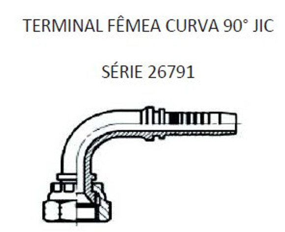 Imagen de HEMBRA CODO 90° JIC 7/8" UNF X 14F 08 MANG.1/2"